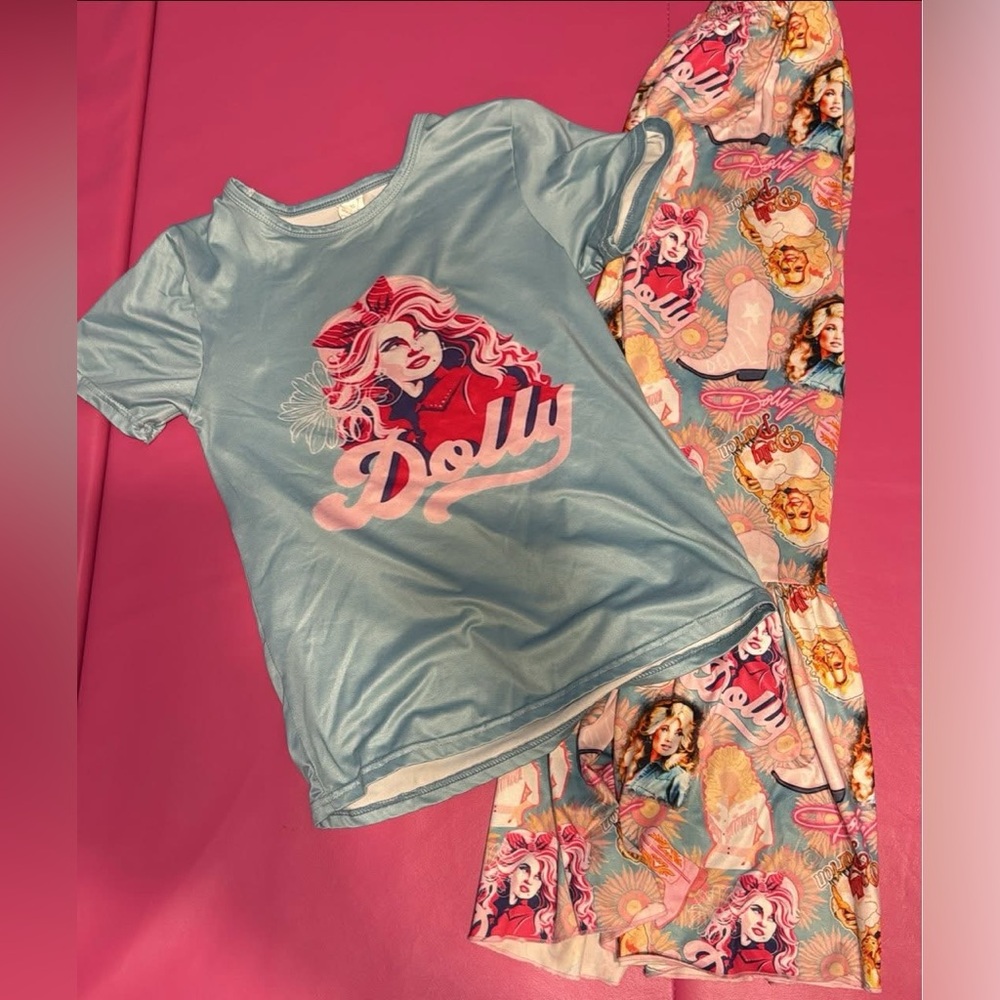 Dollcake Kids Pajama Set - Light Blue and Pink